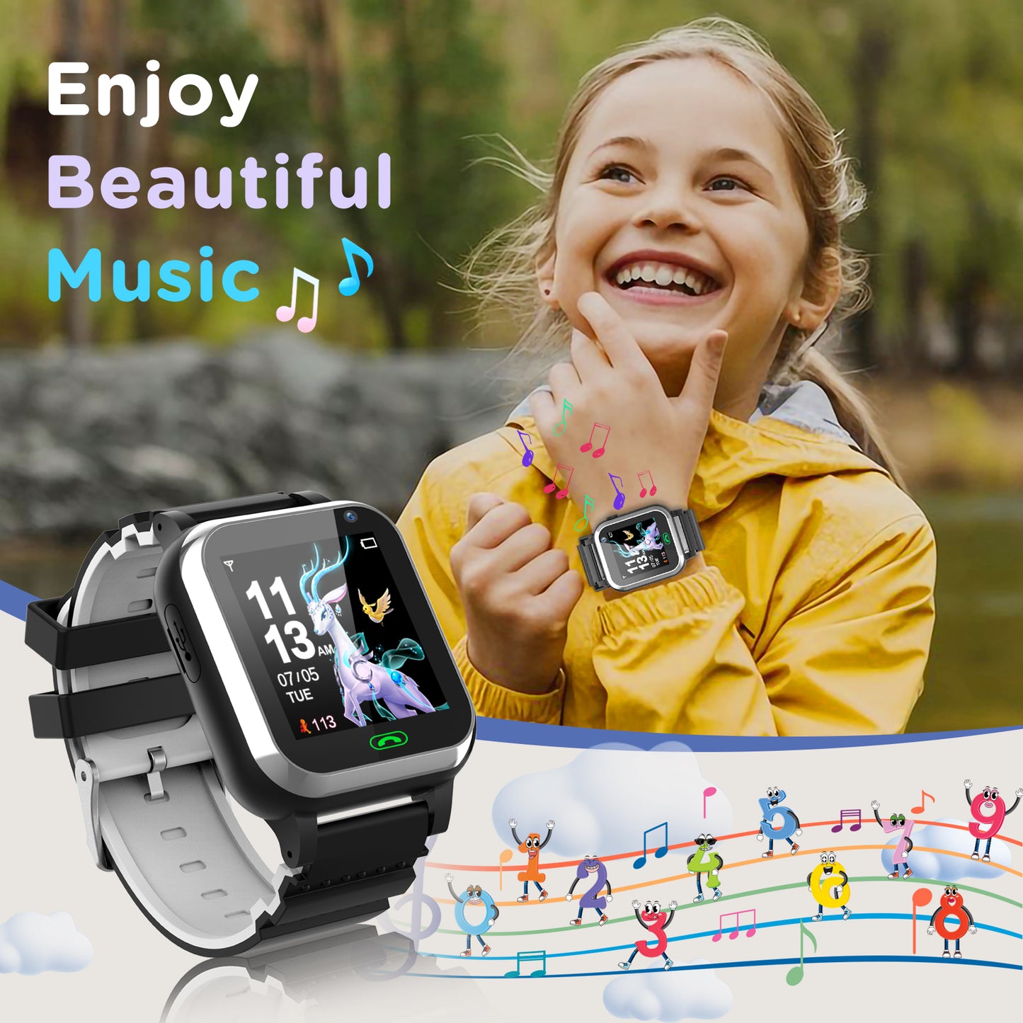 Smart Watch for Kids, Mollan SmartWatch for Boys Girls with 26 Puzzle Games Camera Music Player Alarm Clock, Touch Screen Sports Wrist Watch for Birthday Christmas Gift Age 4-12 kid
