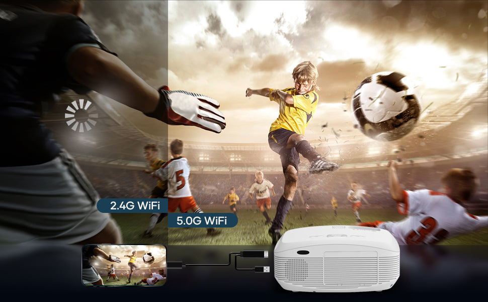 5G Smart Projector Built in Android Market Support 4D/4P Digital Keystone&Zoom, XOPPOX Native 1080P Full HD Projector Bluetooth Support, Home Theater and Outdoor Movie Projector[Carry Bag Included]