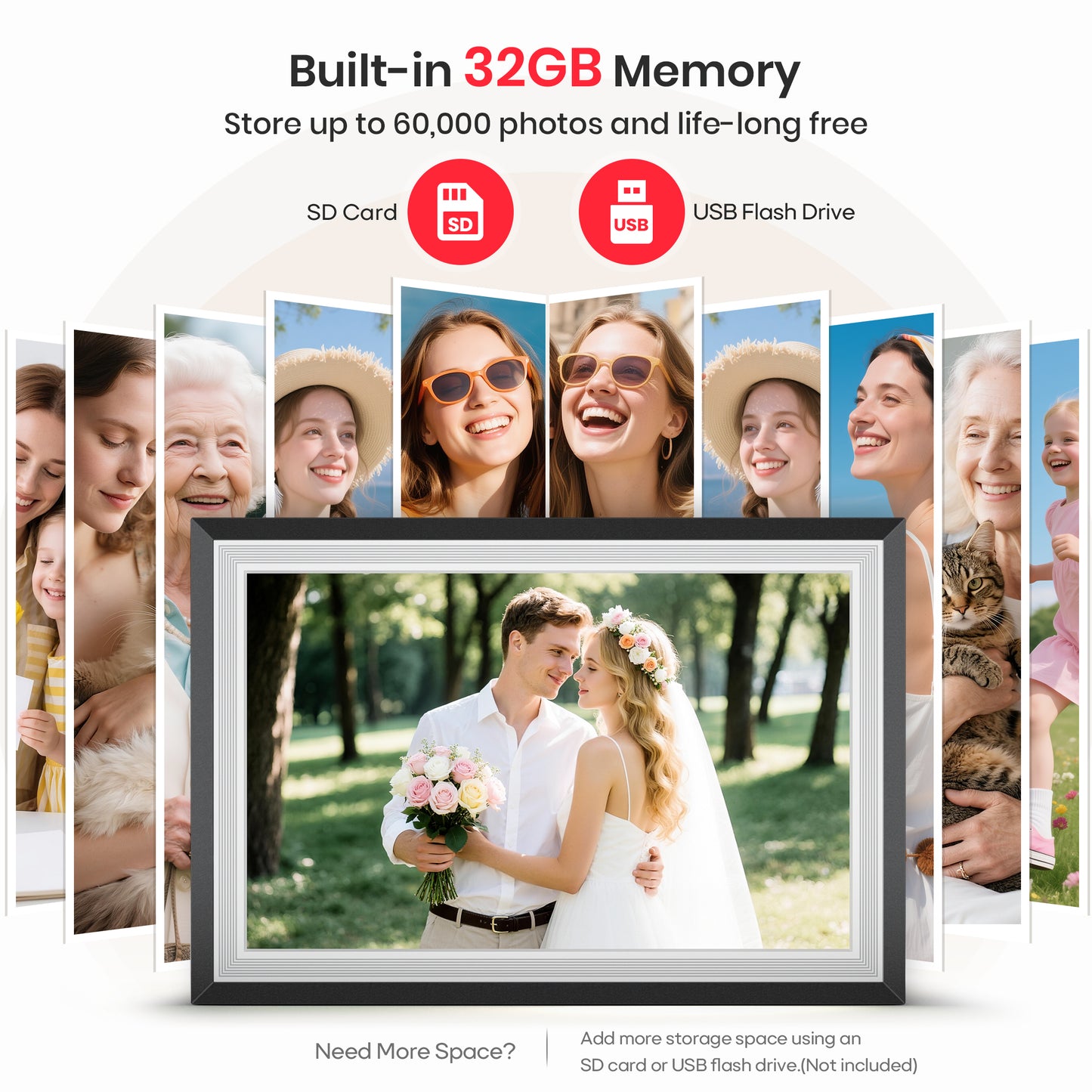 Girool Frameo 10.1” WiFi Digital Photo Frame with 3000mAh Battery, Electronic Picture Frame with IPS Touch Screen,Auto-Rotate, 32GB Storage, Share Moments Instantly via Frameo App from Anywhere