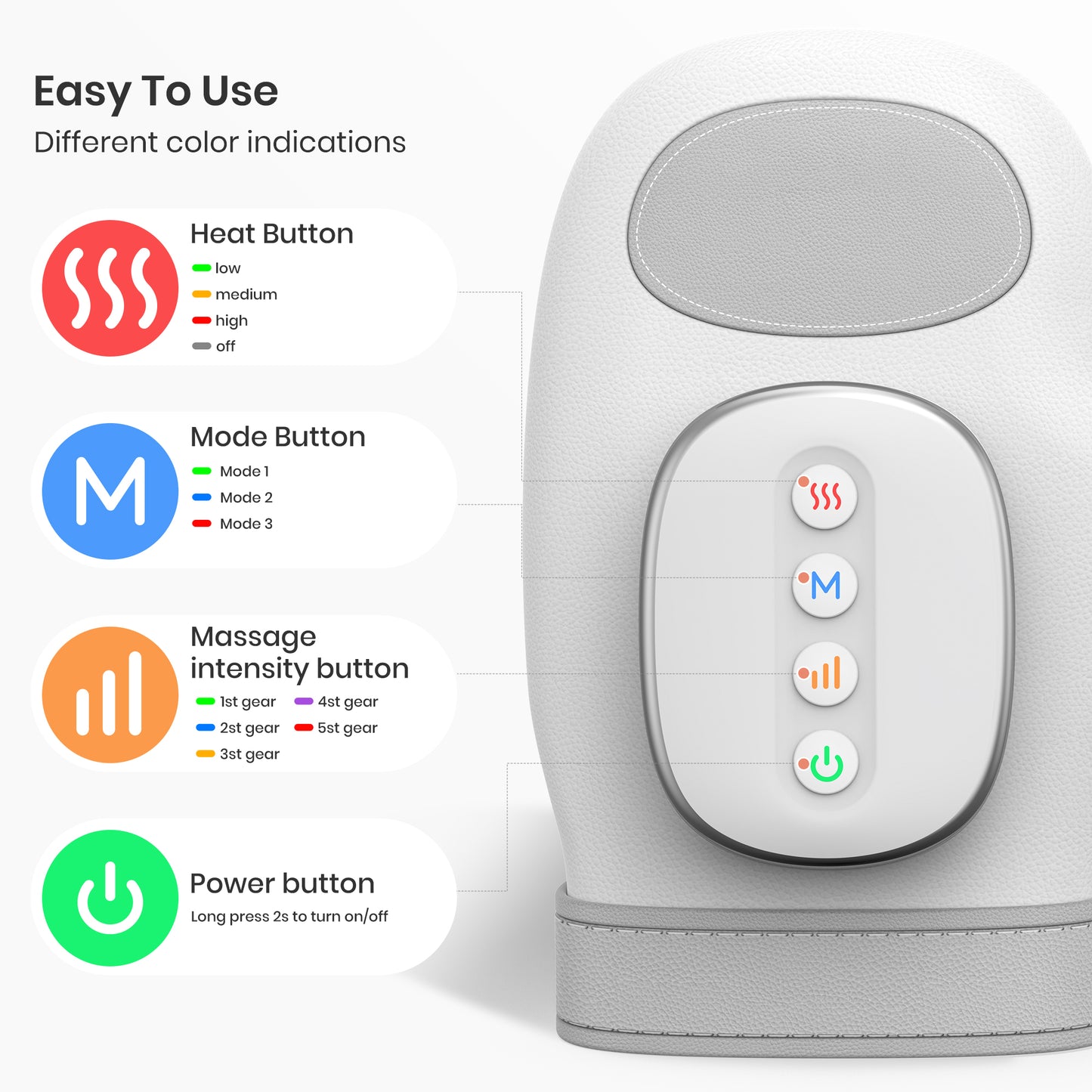 Msake Hand Massager with Heat and Compression, 3 Massage Modes, 3 Temperature Settings, 5 Pressure Modes, Suitable for Relieving Arthritis and Carpal Tunnel Relief, Best Gift!