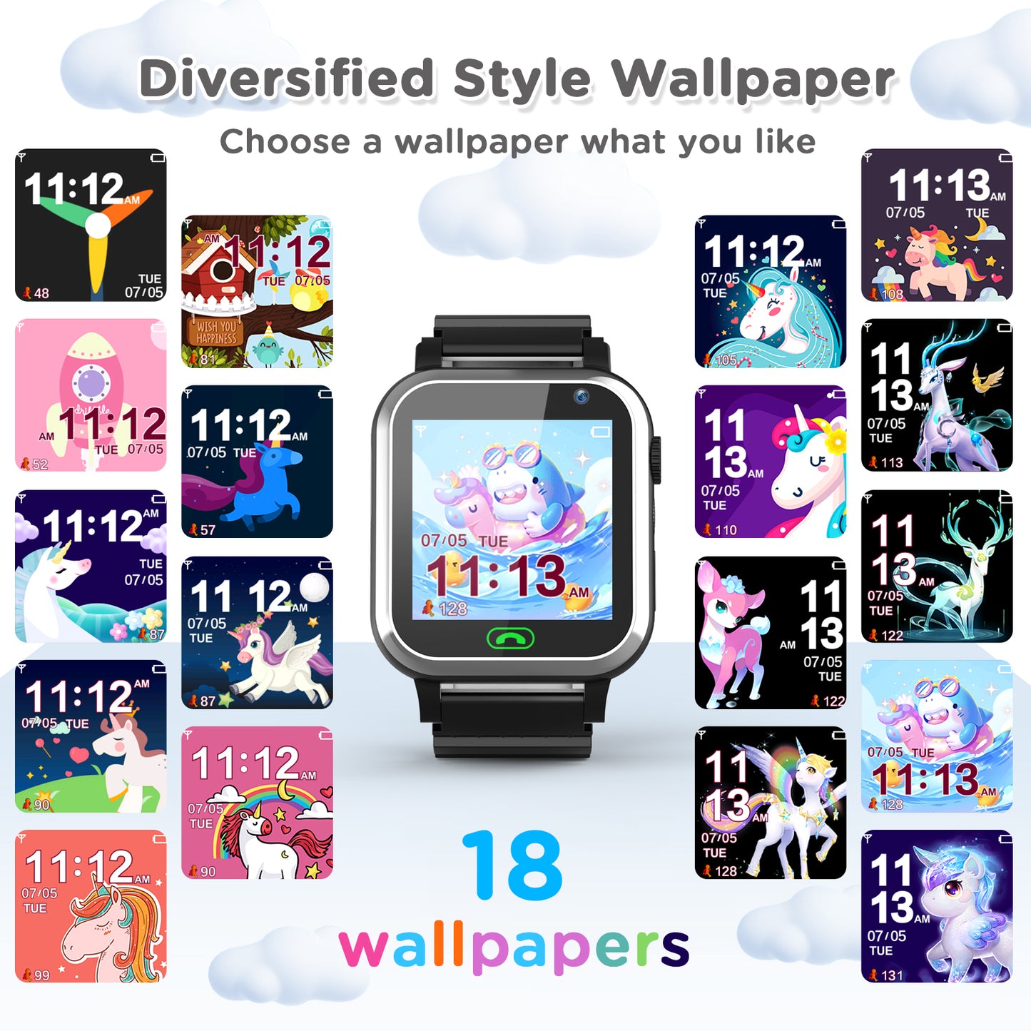 Smart Watch for Kids, Mollan SmartWatch for Boys Girls with 26 Puzzle Games Camera Music Player Alarm Clock, Touch Screen Sports Wrist Watch for Birthday Christmas Gift Age 4-12 kid