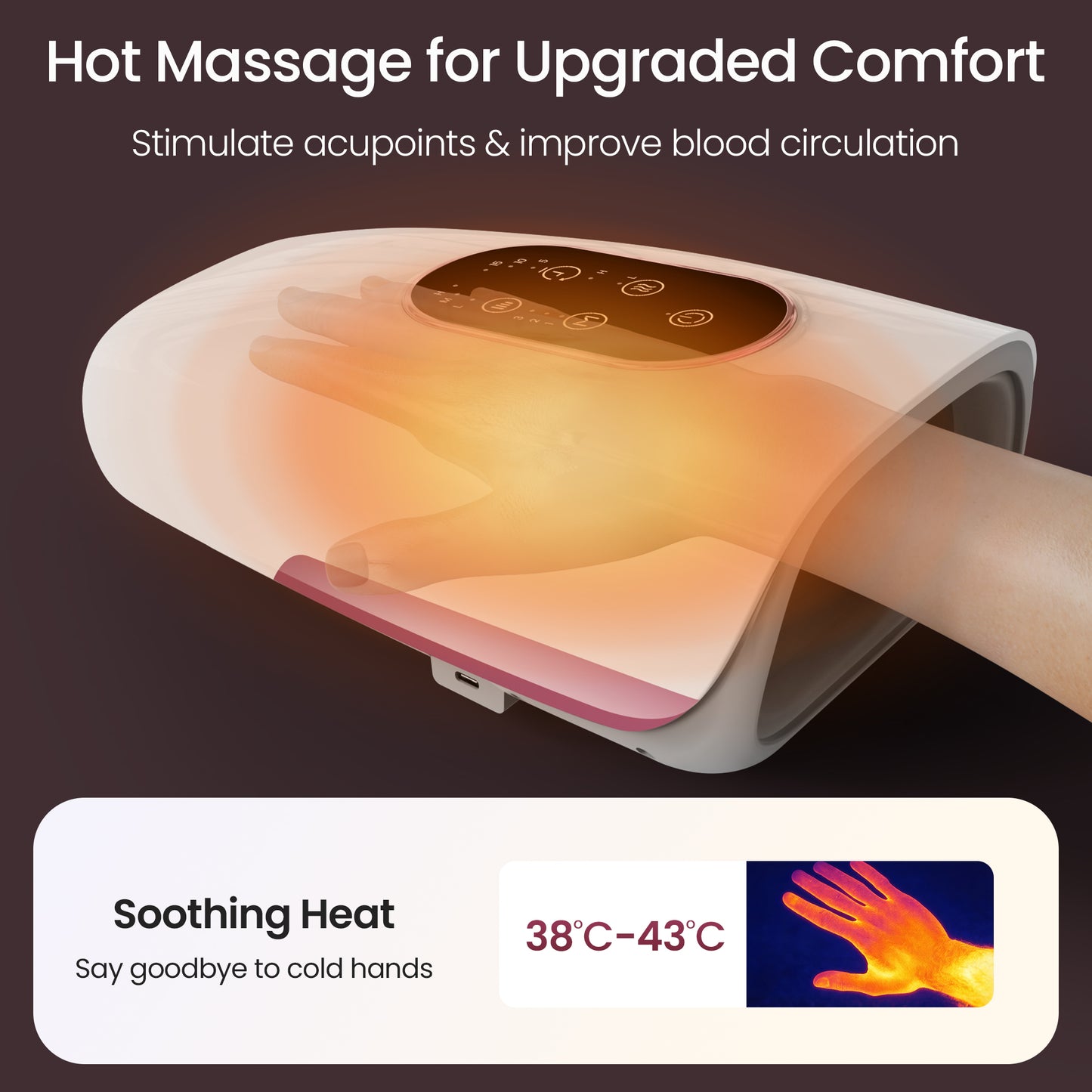 Hand Massager for Arthritis and Carpal Tunnel Relief, Msake Touchscreen Cordless Hand Massager with Heat, 3 Massage Modes, 3 Pressure Modes, Gifts for Women/Men