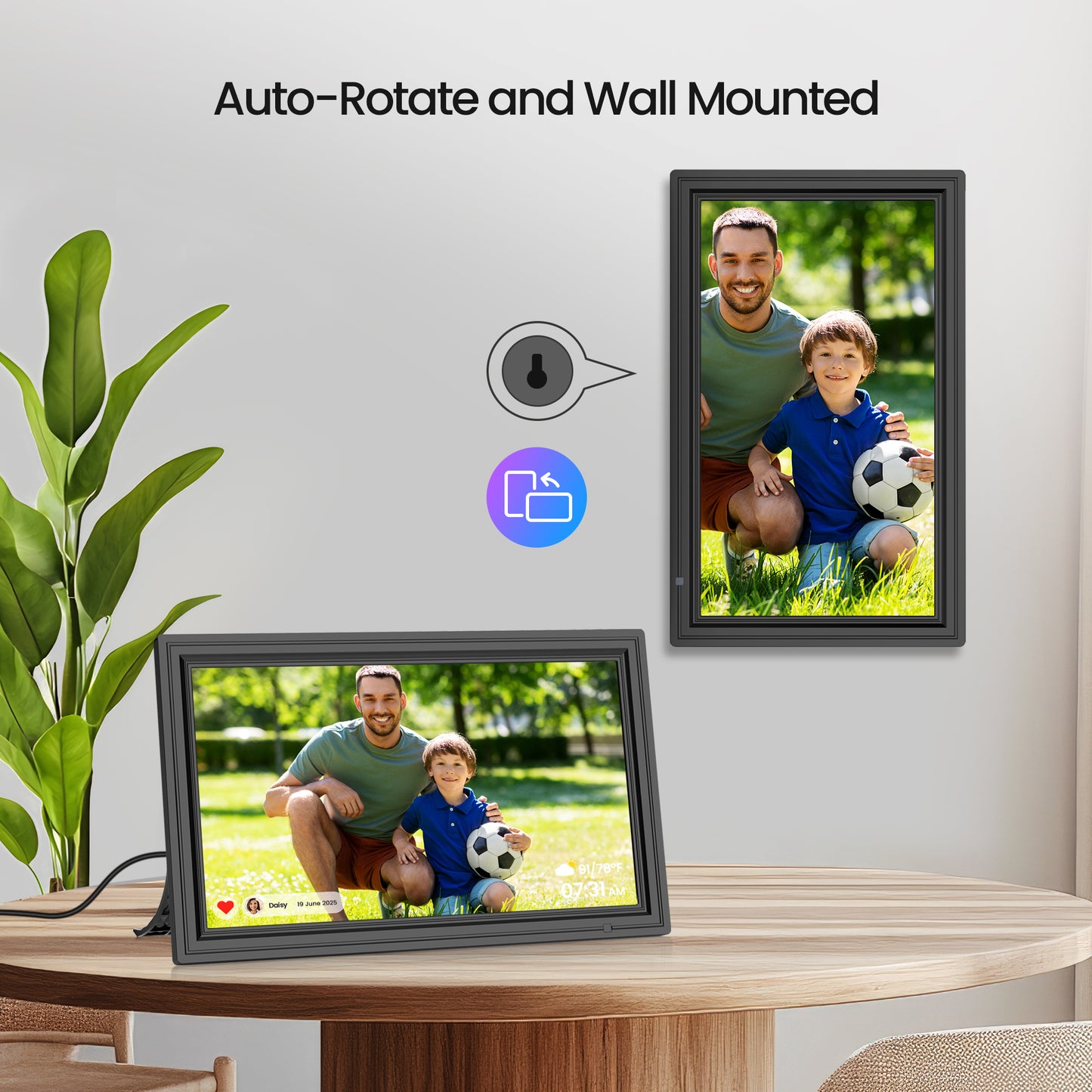 "64GB Digital Picture Frame WiF, NUSICAN 15.6 Inch Large Electronic Photo Frames, 1920*1080 IPS FHD Touch Screen, Auto-rotate, Share Picture Video from Anywhere, Best Gift for Every Ones "