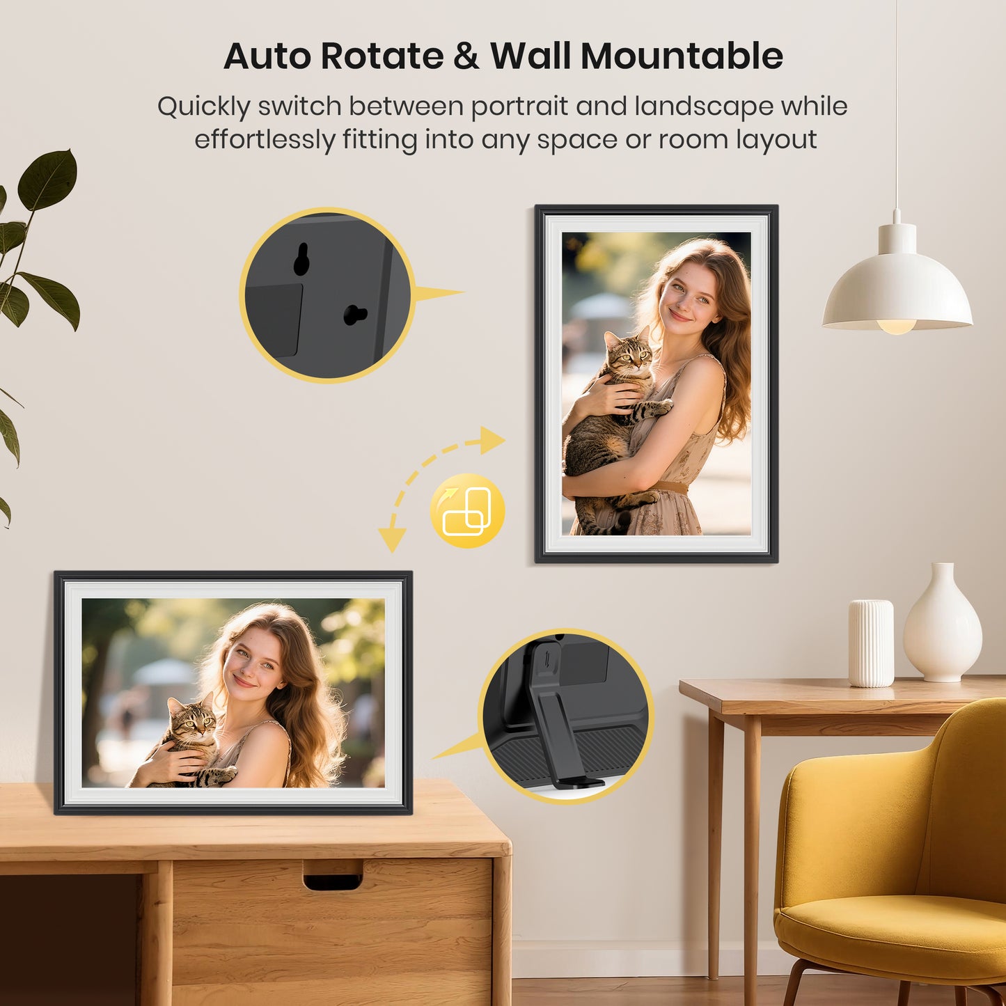 Frameo Digital Photo Frame 10.1inch NUSICAN WiFi Electric Picture Frame with 1280 x 800 HD Touch Screen 32GB Memory, Support Auto Rotate Wall Mountable, Share from Phone App Instantly