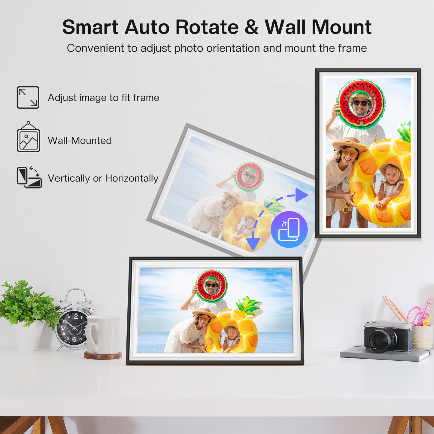 15.6" Uhale Digital Picture Frame RCA Large WiFi Electronic Photo Frames 1920 x 1080 IPS FHD Touchscreen 32GB Memory Send Photos from Phone at Anywhere, Best Gifts for Parents and Friends
