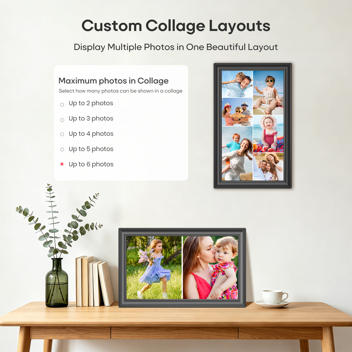 Frameo 15.6” 64GB Digital Picture Frame NUSICAN WiFi Photo Video Frames 1920 x 1080 FHD Touch Screen, Auto Rotate, Wall Mounted, Share from Phone App Easily, Best Gifts for Parents & Friends