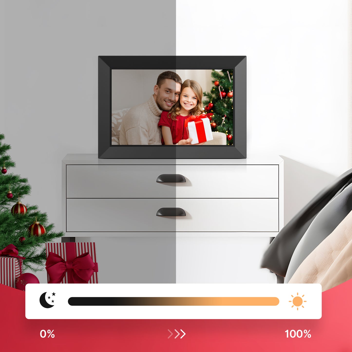 Frameo WiFi Digital Picture Frame, TEMASH 10.1" Digital Photo Frame 32G Memory with 1280*800 IPS Touchscreen, Wall Mount Auto Rotate Electronic Picture Frame, Gift for A Loved One!