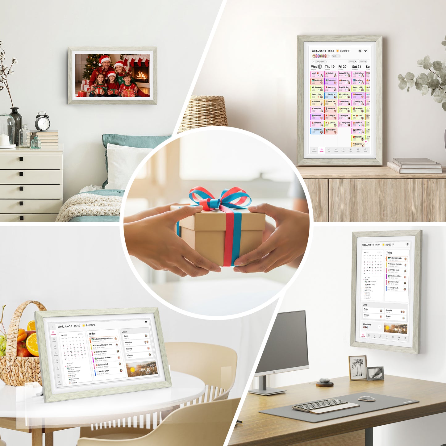 BIGASUO 15.6 inch Digital Calendar Wall Planner & Chore Chart, 1080P Interactive Display Touch Screen Smart Family Schedules, Meal Planner, To Do List, Task & Rewards, Wall & Desk Mountable