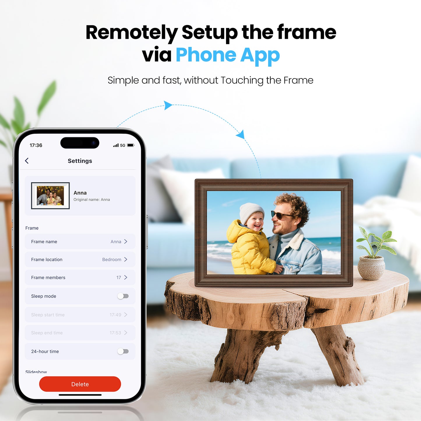 NUSICAN Digital Picture Frame 10.1 Inch Electric WiFi Touch Screen IPS Display digital Photo Video frames with 32GB Memory, Share Instantly via Uhale App, Best Gift for Mother's Day