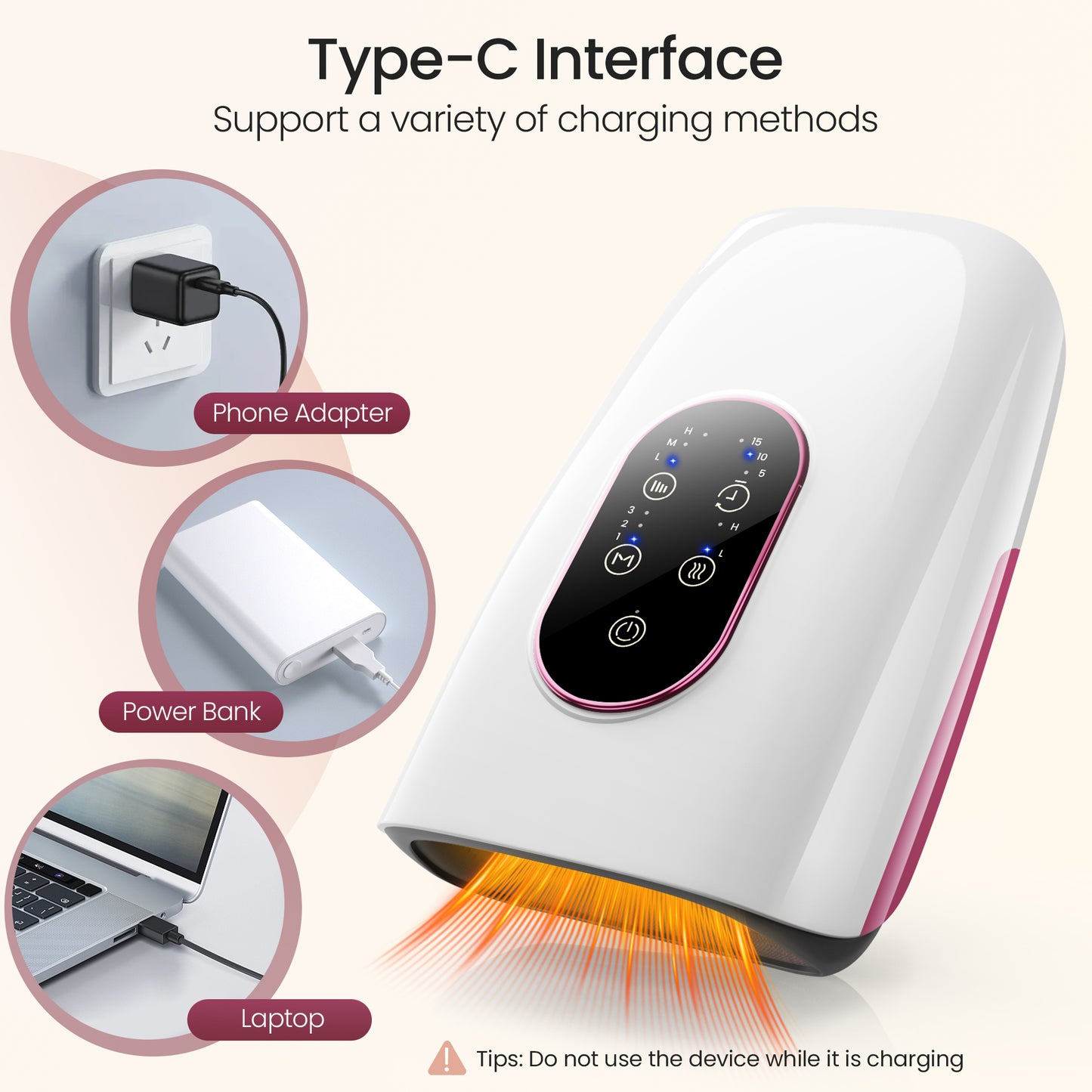 Hand Massager for Arthritis and Carpal Tunnel Relief, Msake Touchscreen Cordless Hand Massager with Heat, 3 Massage Modes, 3 Pressure Modes, Gifts for Women/Men