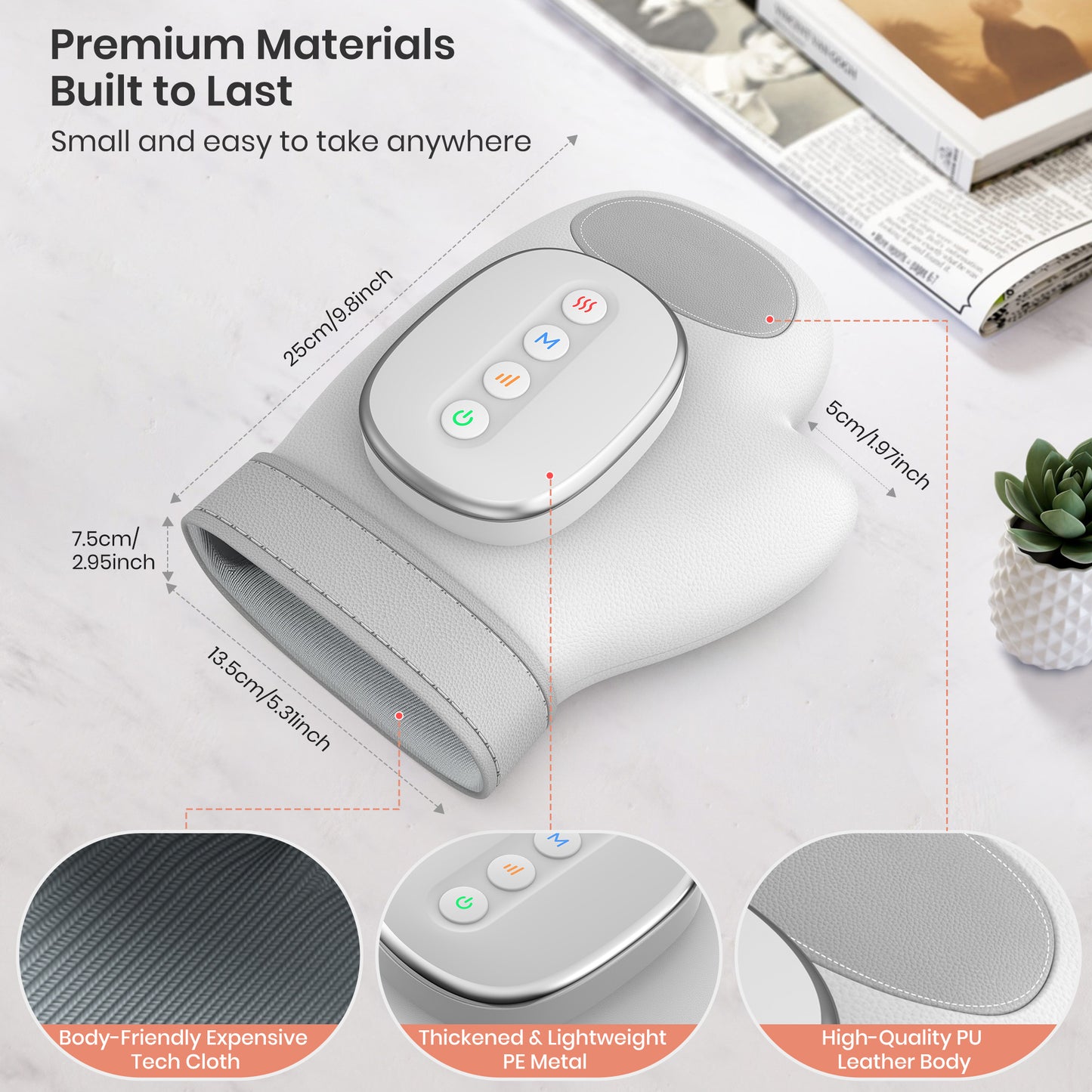 Msake Hand Massager with Heat and Compression, 3 Massage Modes, 3 Temperature Settings, 5 Pressure Modes, Suitable for Relieving Arthritis and Carpal Tunnel Relief, Best Gift!