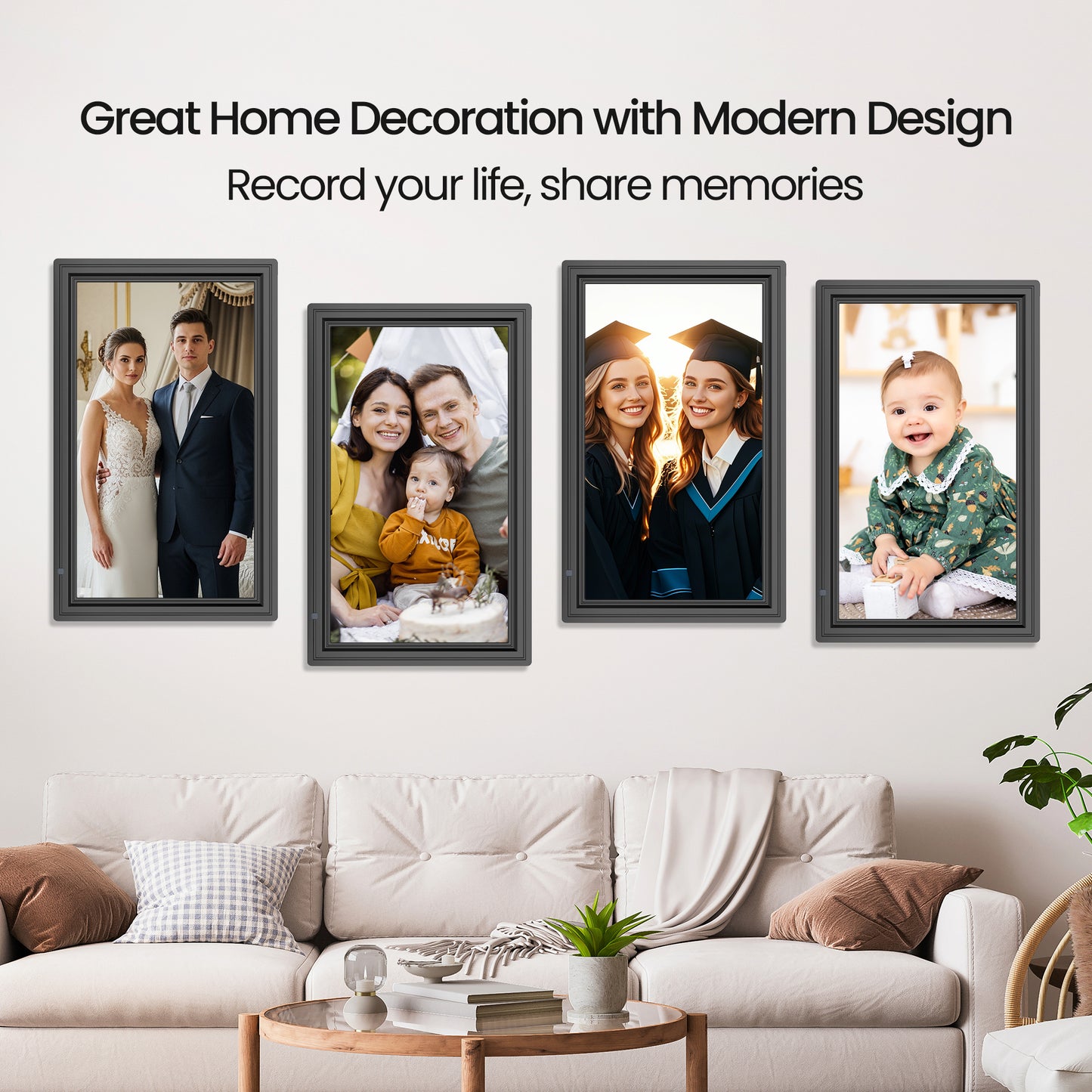 "64GB Digital Picture Frame WiF, NUSICAN 15.6 Inch Large Electronic Photo Frames, 1920*1080 IPS FHD Touch Screen, Auto-rotate, Share Picture Video from Anywhere, Best Gift for Every Ones "
