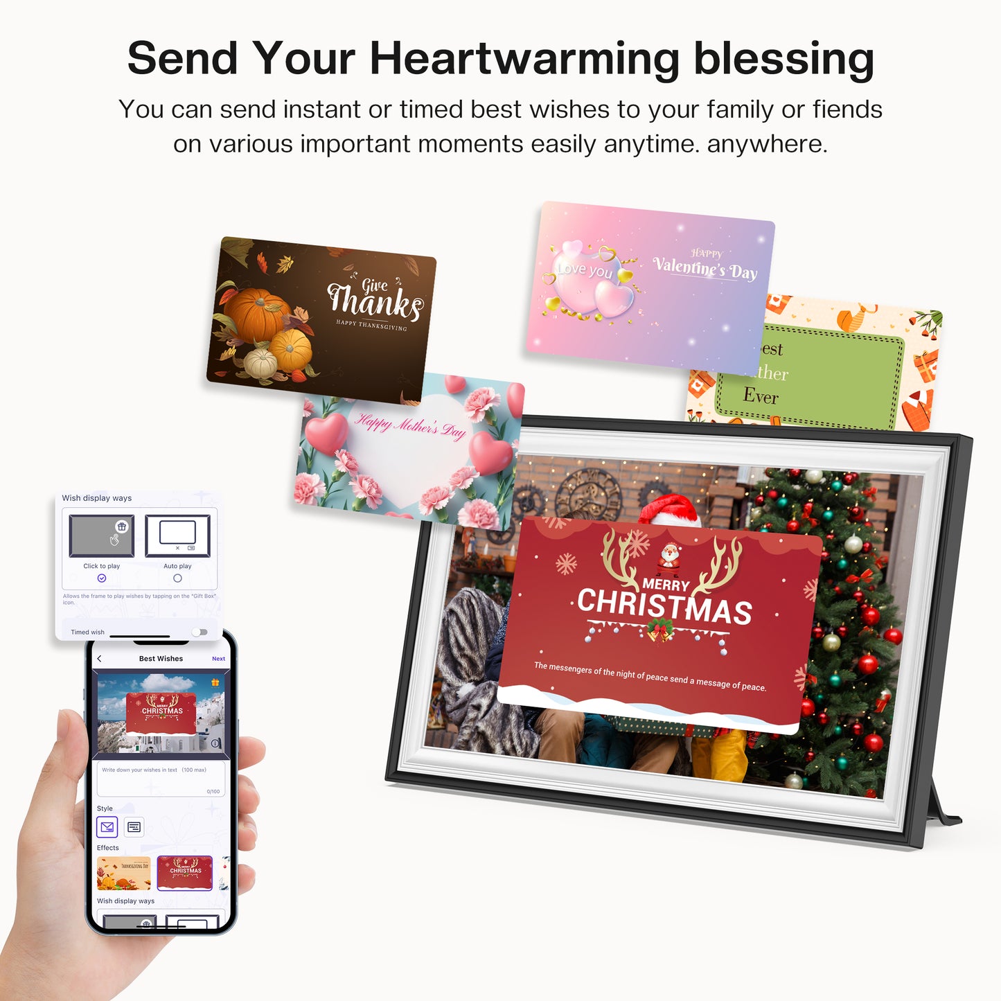 15.6" Uhale Digital Picture Frame RCA Large WiFi Electronic Photo Frames 1920 x 1080 IPS FHD Touchscreen 32GB Memory Send Photos from Phone at Anywhere, Best Gifts for Parents and Friends