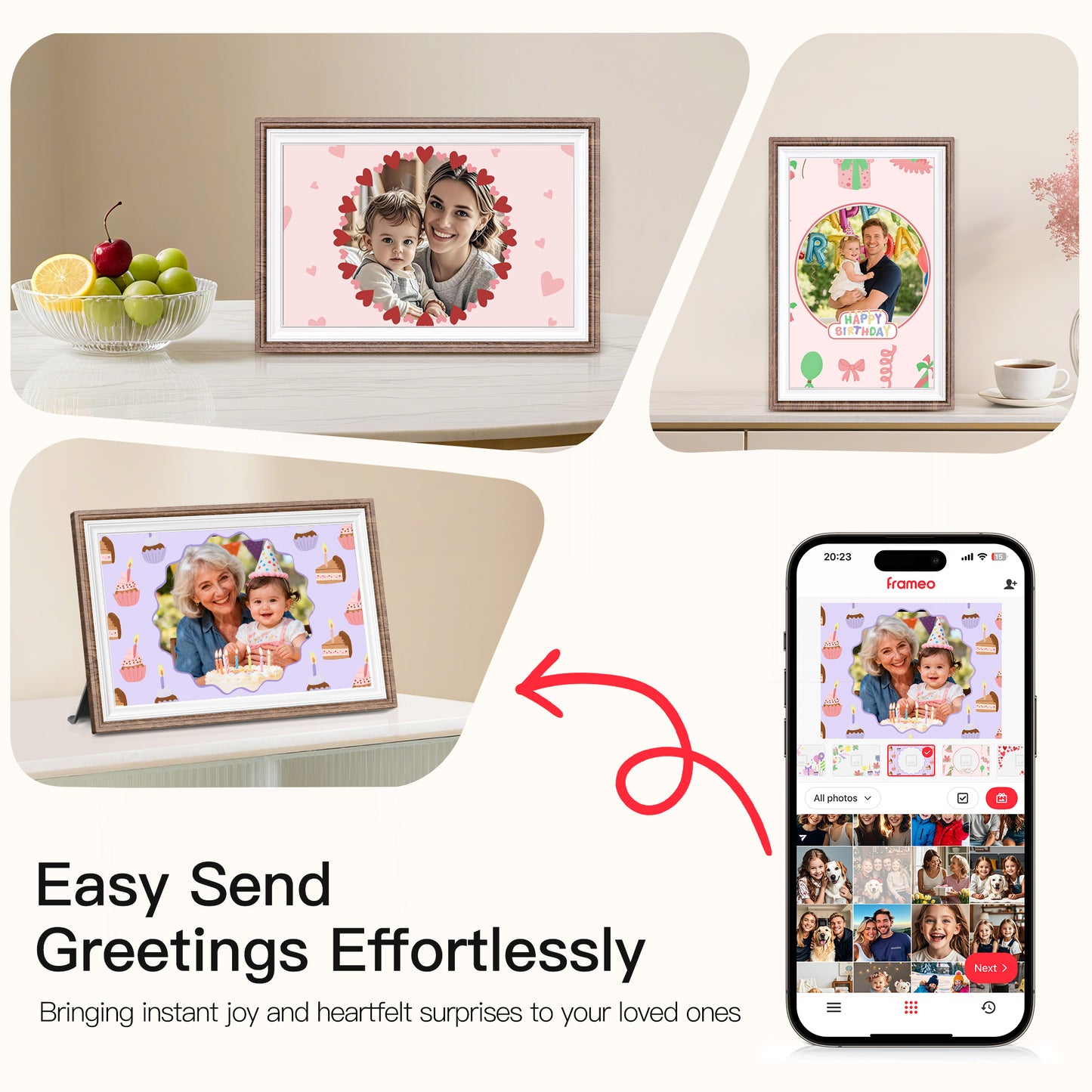 10.1inch Digital Picture Frame, NUSICAN WiFi Frameo Digital Frame for Photos & Videos 1280 x 800 HD Touch Screen 32GB Memory, Auto Rotate Wall Mountable, Slideshow, Perfect Holiday Present Choice