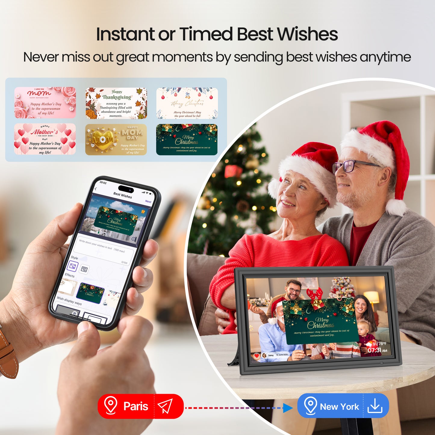 "64GB Digital Picture Frame WiF, NUSICAN 15.6 Inch Large Electronic Photo Frames, 1920*1080 IPS FHD Touch Screen, Auto-rotate, Share Picture Video from Anywhere, Best Gift for Every Ones "