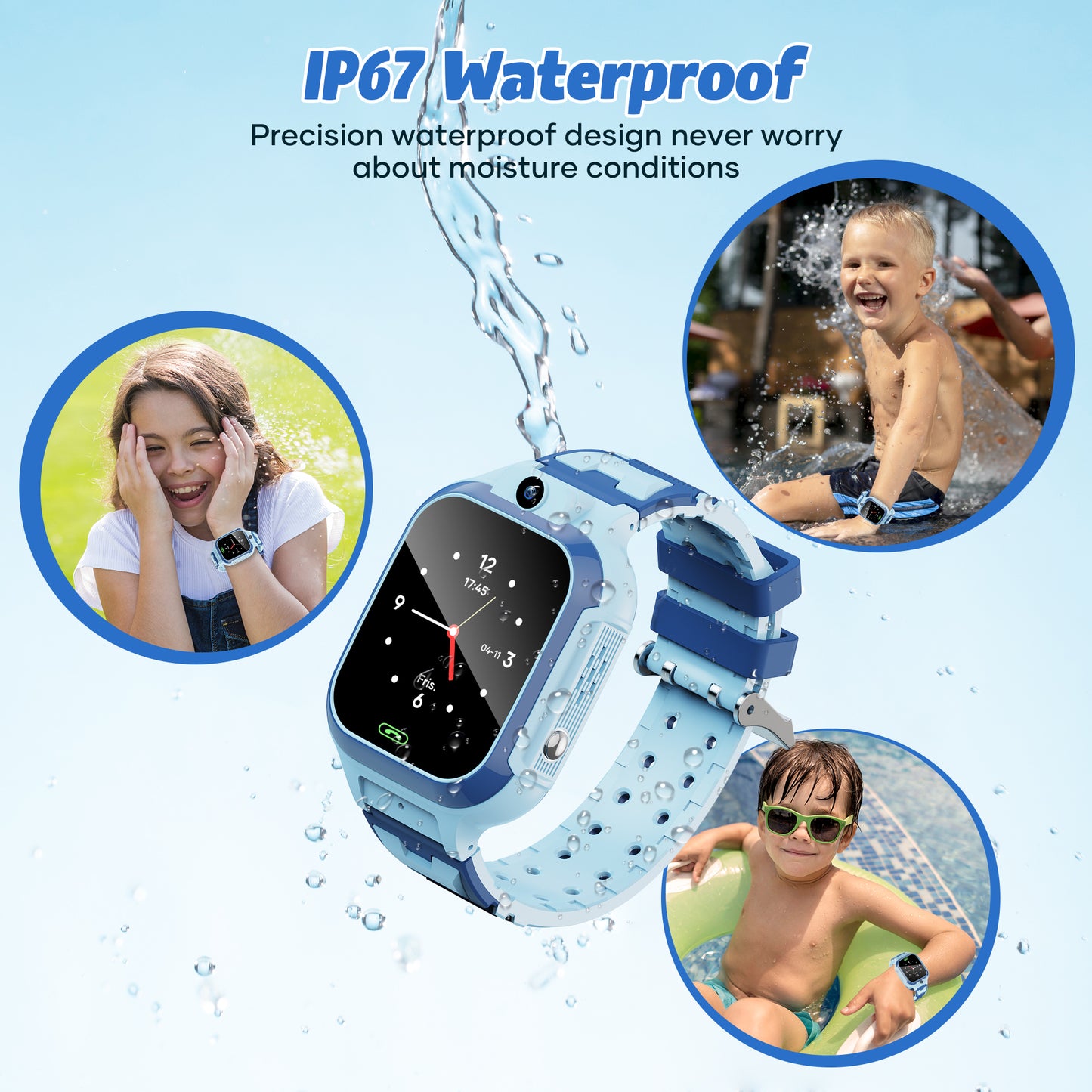 GPS SmartWatch, 4G Kids Smart Watch with Real-Time Location SOS 2 Way Video Call Voice Chat HD Touch Screen Camera, Wrist Watch for Boys and Girls Age from 3-12, Best Birthday Holiday Gift (Blue)