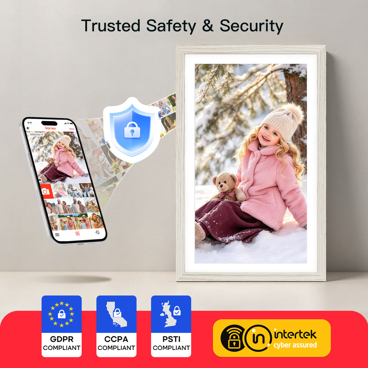 64GB Frameo Digital Picture Frame 15.6” NUSICAN Smart Large WiFi Photo Frames 1920 x 1080 HD IPS Touch Screen, Auto Rotate, Wall Mounted, Share from Phone App Remotely, Best Gifts for 2026