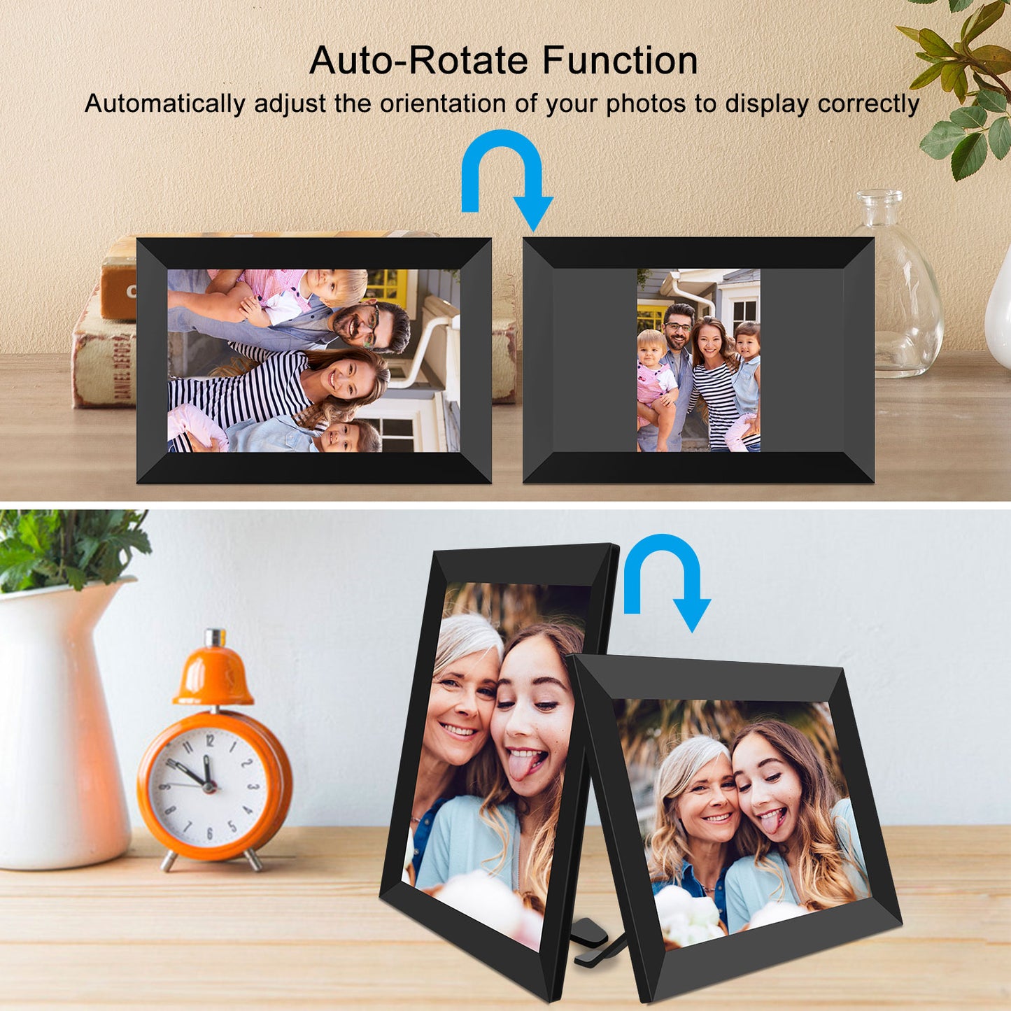 102K BIGASUO Digital Picture Frame - 10 inch WiFi Digital Frame IPS Touch Screen 1080P Photo Frame, 16GB Large Memory Share Moments Instantly via Mobile APP, Auto-Rotate, Support USB and SD Card