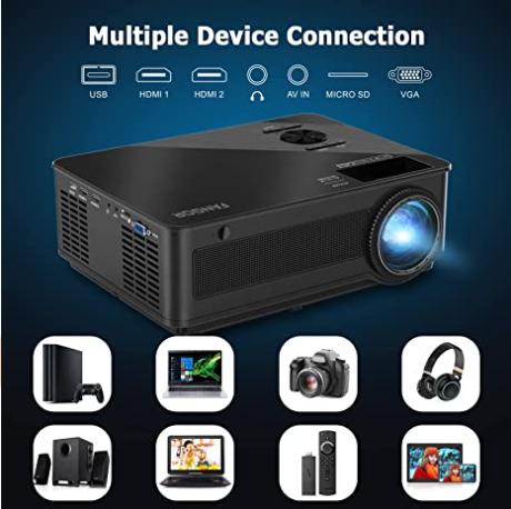 FANGOR 402 WiFi Projector, Native 1080P Full HD, Bluetooth 7500 Lumens[100''Screen Included]