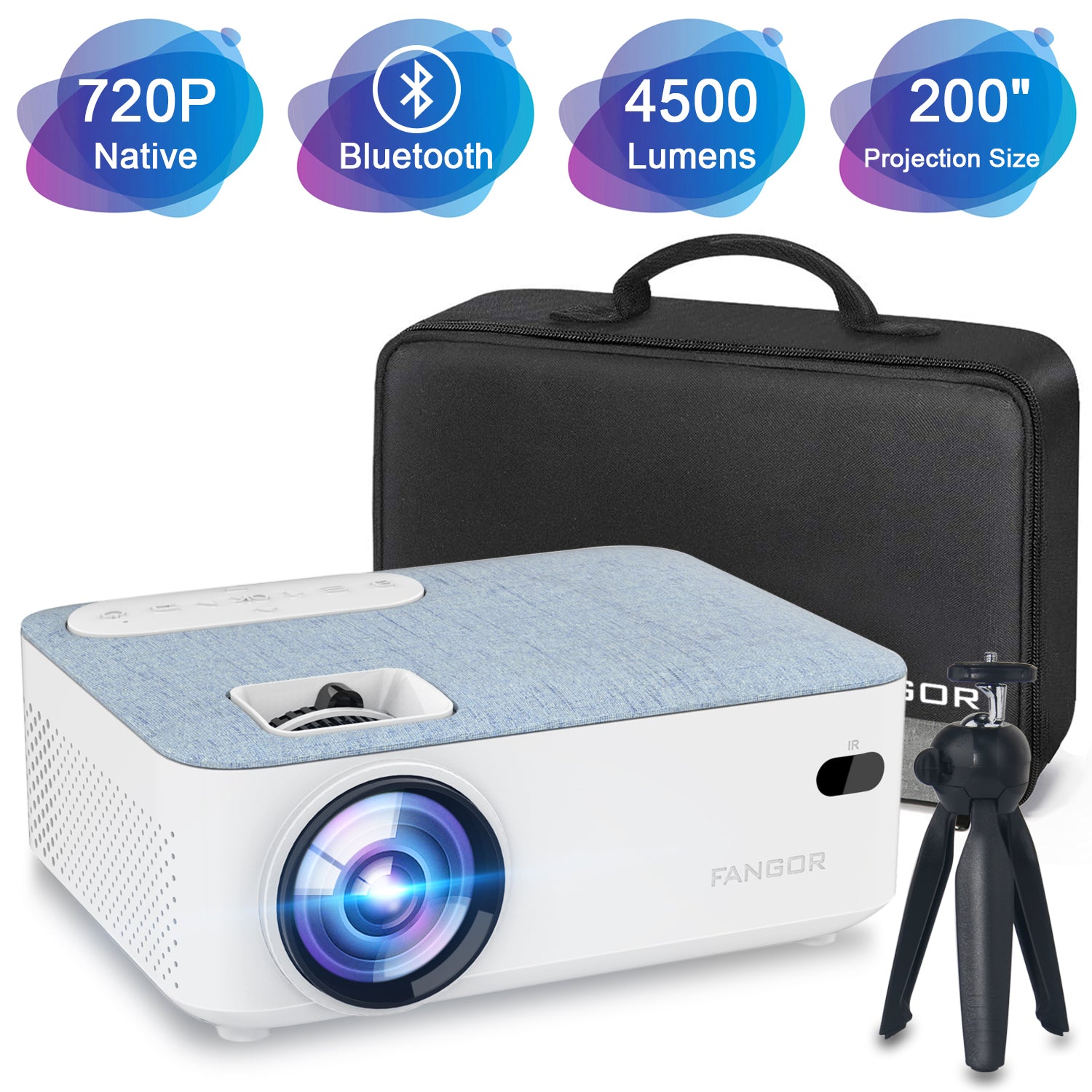 FANGOR 206A HD Projector Bluetooth 1080P