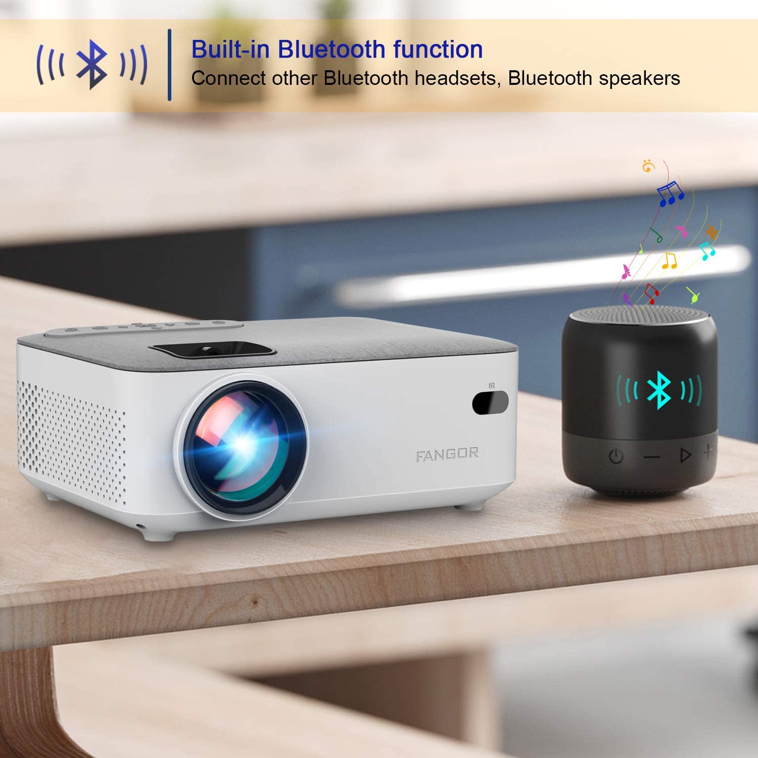 WiFi Projector Bluetooth Projector, 5500 Lux Portable sold Movie Projector Full HD 10