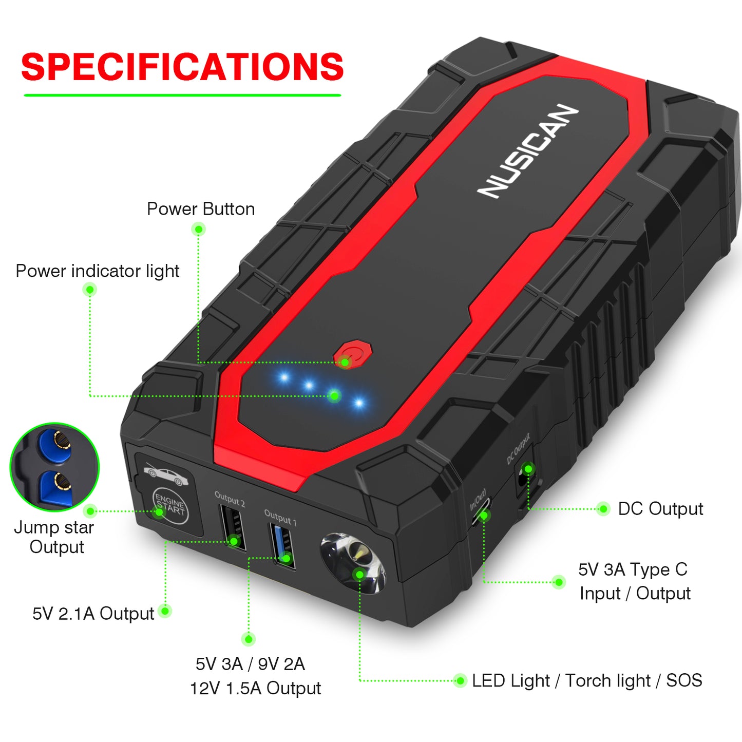 Jump Starter Battery Pack For Car Portable Battery Pack Auto Start Power  Dual USB Charging Port Auto Booster Power Pack For Mini - AliExpress