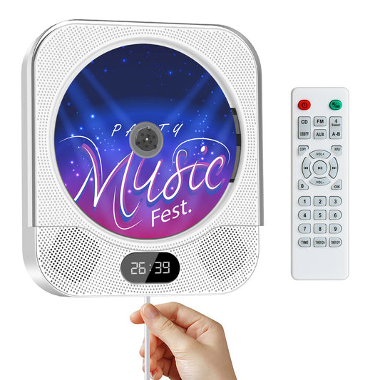 Portable CD Player with Bluetooth, FANGOR Wall Mounted CD Player Home Audio Boombox Music Player with Remote Control FM Radio, Built-in HiFi Speakers, Jack AUX Input, Support CD/USB/TF